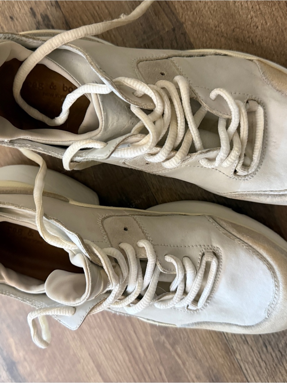 rag & bone White and Tan Low-Top Manston Runner Sneakers - Picture 11 of 14
